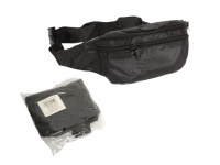 Saszetka, nerka na pasku torba 3 suwaki CZARNA 36x10x6 cm