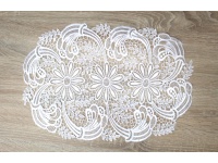 Serwetka gipuira OWALNA 40x30 cm biała TRZY KWIATY