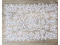 Serwetka gipuira PROSTOKĄTNA 40x30 cm biała KWIATY, LIŚCIE