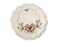 Serwetka świąteczna KREMOWA wyszywany wzór (Dzwonki) 40 cm