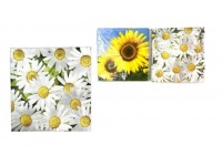 Serwetki dekoracyjne 33x33 cm SŁONECZNIK, STOKROTKA MIX - kpl 10 szt