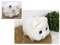 Skarbonka ceramiczna ŚWINKA 18x14 cm BIAŁA