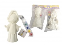 Skarbonka DZIEWCZYNKA z farbami 6 kolorów w opakowaniu foliowym 22 cm MIX WZORÓW