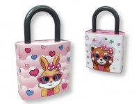 Skarbonka, puszka metalowa kłódka ZWIERZĘTA RÓŻOWE 26x16x8,5 cm MIX WZORÓW