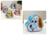 Skarbonka, puszka metalowa PIESEK na kłódkę 15x14x7,5 cm MIX KOLOR