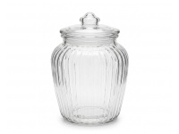 Słoik, słój szklany z pokrywką KARBOWANY 17x13 cm