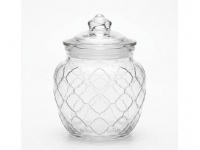 Słoik, słój szklany z pokrywką WZOREK 14x10 cm