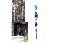 Spirala wiatrowa plastikowa, odstraszacz PTAKÓW 30 cm HOLOGRAFICZNA niebiesko-różowa - 1 szt
