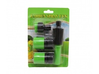 Spryskiwacz, zraszacz + złączki do węża ogrodowego 1/2 kpl 4 szt na blistrze 19x13 cm