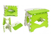 Stołek, taboret składany plastikowy 23x20x18 cm BIAŁO - ZIELONY