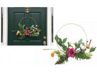 Stroik, wianek na obręczy z drutu MAGNOLIA z dodatkami 30 cm