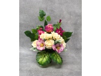 Stroik zalewany FUKSJA-KREMOWY róże, clematis wazon (ok. 60x50x28 cm) ok. 1.26 kg