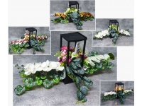 Stroik zalewany LATARNIA MAŁA SOLAR storczyki, kalie, bluszcz MIX KOLOR (37x15x15 cm + 105 cm) ok. 2,42 kg