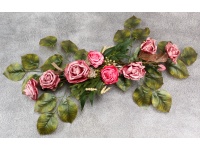 Stroik zalewany łódka KWIATY PIANKOWE duże liście (ok.105x35x20 cm) ok. 1,9 kg RÓŻOWY