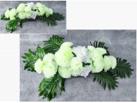 Stroik zalewany misa CHRYZANTEMA KREMOWA + BIAŁE RÓŻE (ok. 75x35 cm) ok. 1,6 kg 