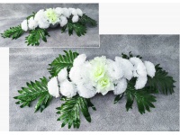 Stroik zalewany misa CHRYZANTEMA BIAŁA + KREMOWE RÓŻE (ok. 75x35 cm) ok. 1,6 kg 