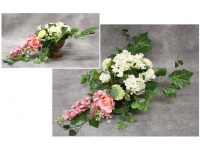 Stroik zalewany misa na nóżce MIESZANY z ostróżką BIAŁO-RÓŻOWY (ok. 65x35x23 cm ) ok. 2,4 kg 