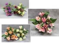 Stroik zalewany, misa okrągła, 3 lilie, 3 róże, 3 storczyki (ok.60x50x40 cm) ok. 1,7 kg