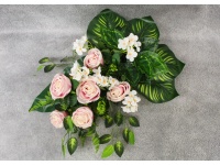 Stroik zalewany RÓŻE jasny fiolet + HORTENSJE białe misa (ok. 55x45x22 cm ) ok. 1,8 kg 