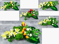 Stroik zalewany misa WIOSENNY tulipany, storczyk, różyczki, bluszcz (ok. 80x32x40 cm) ok. 1,9 kg 