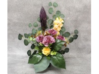 Stroik zalewany RÓŻE + KARCZOCH fiolet wazon (ok. 55x35x60 cm) ok. 1,5 kg