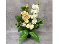 Stroik zalewany WAZON RÓŻE, STORCZYK biało-jasno różowy (ok. 60x50x35 cm) ok. 1,5 kg 