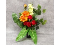 Stroik zalewany WAZON RÓŻE, STORCZYK czerwono-pomarańczowy (ok. 60x50x35 cm) ok. 1,5 kg 