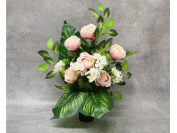 Stroik zalewany RÓŻE jasny fiolet + HORTENSJE białe wazon (ok. 58x45x25 cm ) ok. 1,4 kg 