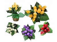 Stroik zalewany wiosenny, misa okrągła, 11 tulipanów bukiet (ok.35x35x33  cm) ok. 0,9kg