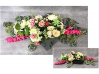 Stroik zalewany XL BIAŁO-RÓŻOWY dalie, hortensje, ostróżki misa kwadrat (ok. 105x45x28 cm ) ok. 2,1 kg 