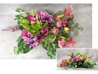 Stroik zalewany XL FIOLETOWE 2 KWIATY PIANKOWE + mieszane kwiaty misa kwadrat (ok. 90x60x25 cm ) ok. 3 kg 