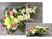 Stroik zalewany XXL ZIELONY KWIAT PIANKOWY + mieszane kwiaty misa kwadrat (ok. 80x50x28 cm ) ok. 3,2 kg 