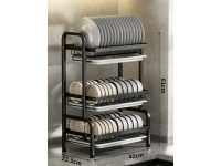 Suszarka do naczyń METALOWA 3-poziomowa 61x42x23,5 cm CZARNA