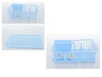 Suszarka z ociekaczem do naczyń plastikowa 40x30x11,5 cm BŁĘKITNA