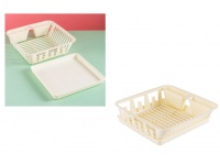 Suszarka z ociekaczem do naczyń plastikowa 31,5x30,5x8,5 cm  KREMOWA