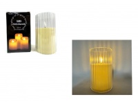 Świeca, lampka LED 13x7,5 cm w transparentnej obudowie PASY ze skaczącym płomieniem  - 1 szt