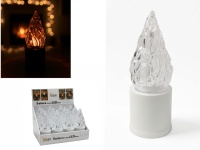 Świeca, lampka wieloledowa BIAŁA PERŁOWA 15x6 cm płomień bursztyn - 1 szt