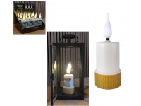 Świeca LED MALA ze złotą podstawą BIAŁY CIEPŁY - 1 szt