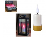 Świeca LED MALA ze złotą podstawą CZERWONY - 1 szt