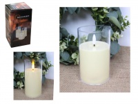 Świeca LED na baterie ze skaczącym płomieniem w transparentnej obudowie 12,5x7,5 cm