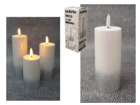 Świeca LED RF 17,5x5 cm Biała ze srebrnym pyłem no: 882 (C705) - 1 szt