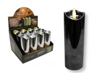 Świeca LED ze skaczącym płomieniem EFEKT LUSTRA (zlota, srebrna, grafit) 15x5,3 cm - 1 szt