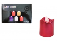 Świeca, świeczka LED na baterie ze stałym płomieniem światło cipłe 4,6x3,6 cm CZERWONA - 1 szt