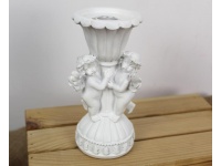 Świecznik ceramiczny filar z ANIOŁKAMI 17x9x8 cm BIAŁY