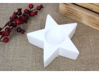 Świecznik ceramiczny GWIAZDA 12,5x4,5 cm BIAŁY