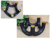 Świecznik ceramiczny na 5 świeczek 24x11 cm CZARNO ZŁOTY