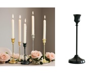 Świecznik metalowy CZARNY 3 el. 22 cm