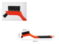 Szczotka PODWÓJNA z plastikową rączką 18 cm CZARNA