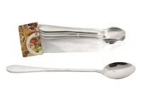 Sztućce gładkie stainless steel łyżeczki długie do kawy deseru 19,5x3 cm kpl 6 szt (1szt=27g)