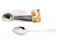 Sztućce gładkie stainless steel łyżeczki do kawy deseru 16x3 cm kpl 6 szt (1szt=21g)